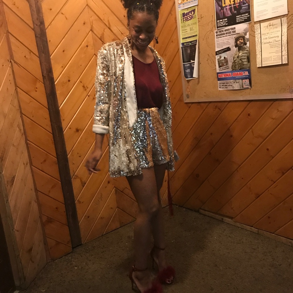 Gold All Over Sequins Blazer